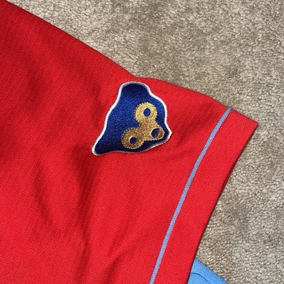 Cooperstown Collection Chicago Cubs Blue Red Jersey Size Medium - Picture 4 of 6